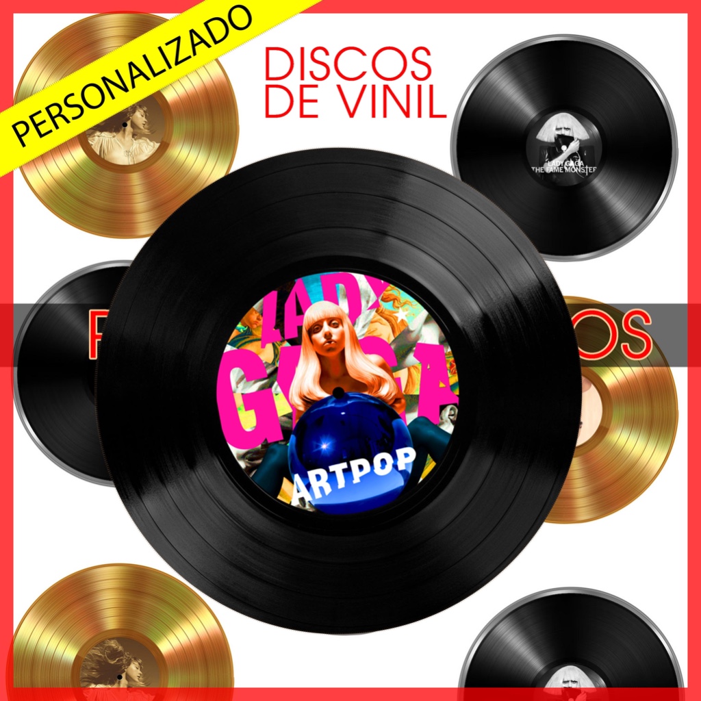 Disco de Vinil LP Lady GaGa Para Decoração Com Rótulo