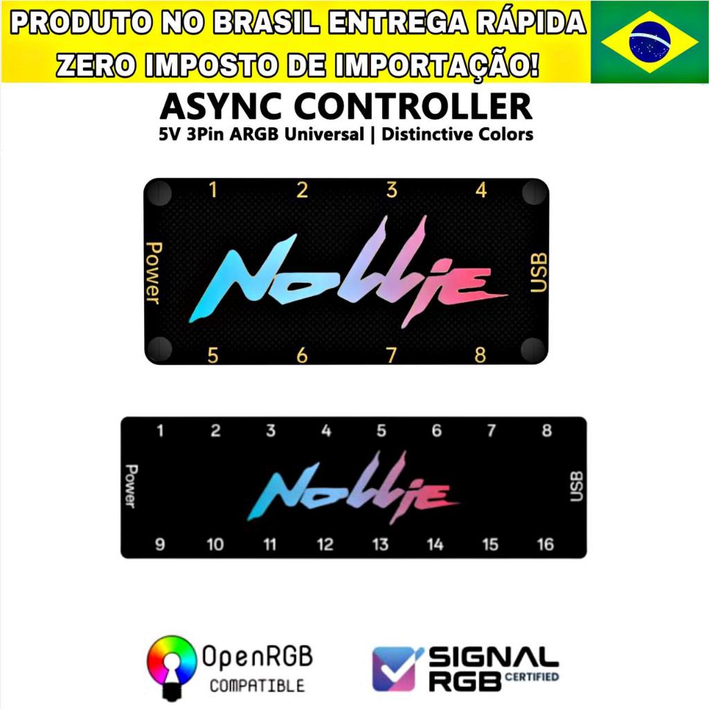 Nollie Controladola ARGB 5v 3 Pinos interface ARGB com suporte ao Software SignalRGB OpenRGB