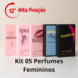 Kit Com 05 Perfumes Femininos Ref Importada 100ml Eau de Parfum