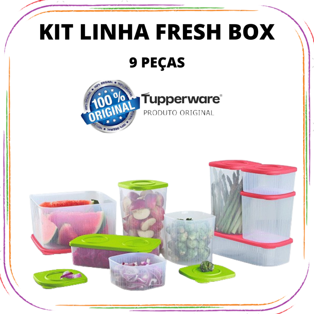 Tupperware Kit Linha Fresh Box (9 peças) | Shopee Brasil