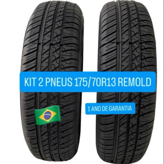 Kit 2 Pneu Aro 13 - 175/70 R13 Remold Linha Premium Com Garantia barato ...