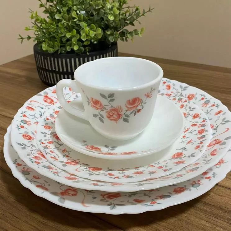 Kit 4 Cumbuca Porcelana Decorada 440ml