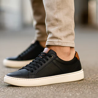 Tênis Sapatênis Masculino Casual em Couro Legítimo para Esporte Fino