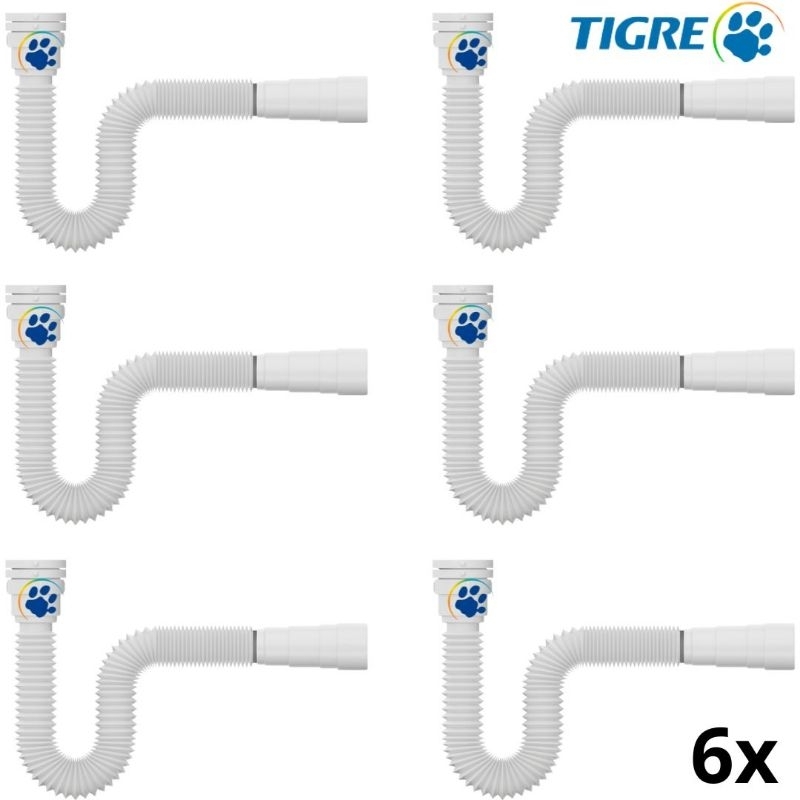 Kit Sifão Universal Flexível Tigre para Pia, Cozinha, Tanque, Lavatório