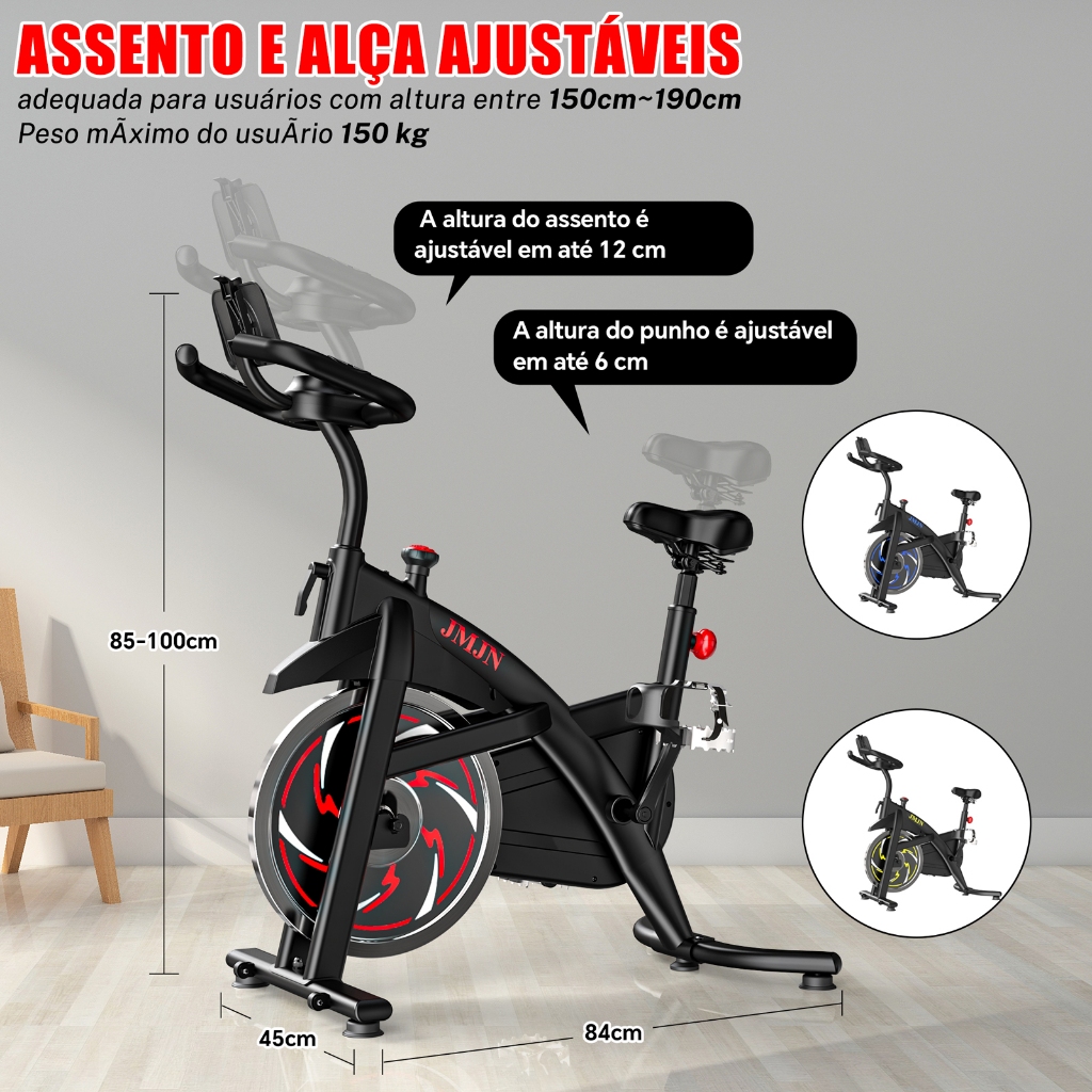 Bicicleta Bike Ergometrica Spinning Academia Fitness Profissional 150kg ...