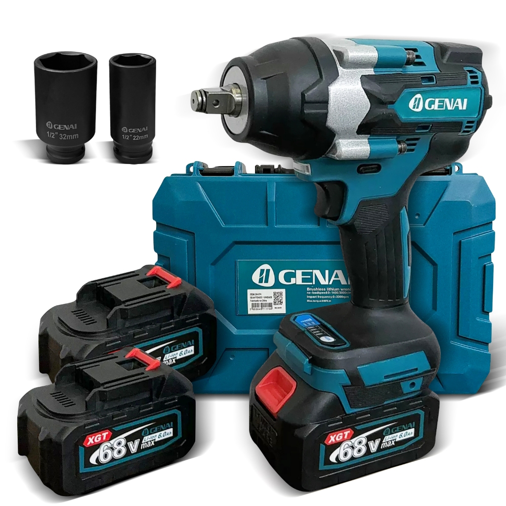 Chave Impacto 68V Profissional GN-574 - Motor Brushless, 2