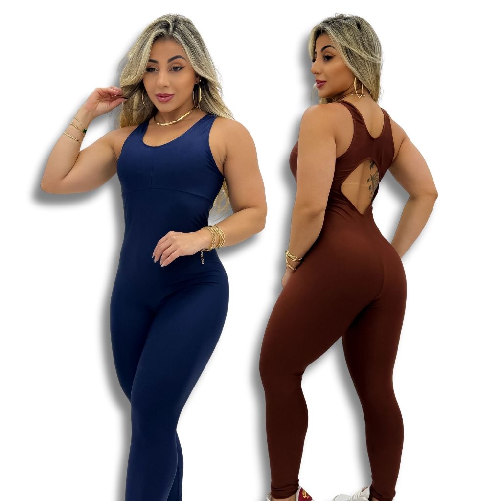 Macacão Leg Feminino De Academia Longo Fitness Liso | Shopee Brasil