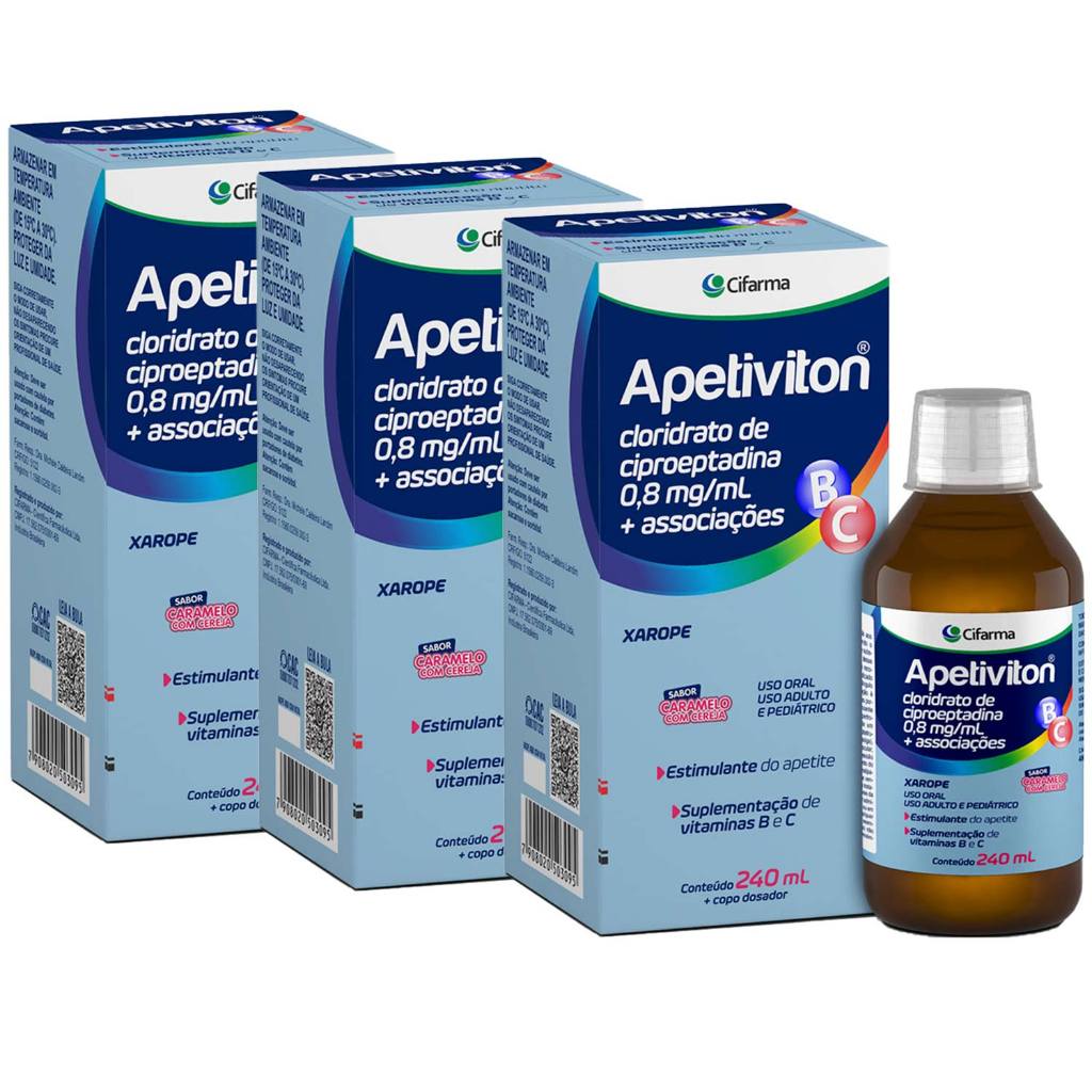 Estimulante De Apetite Engordar Apetiviton 240ml Sabor Cereja Ganhar ...