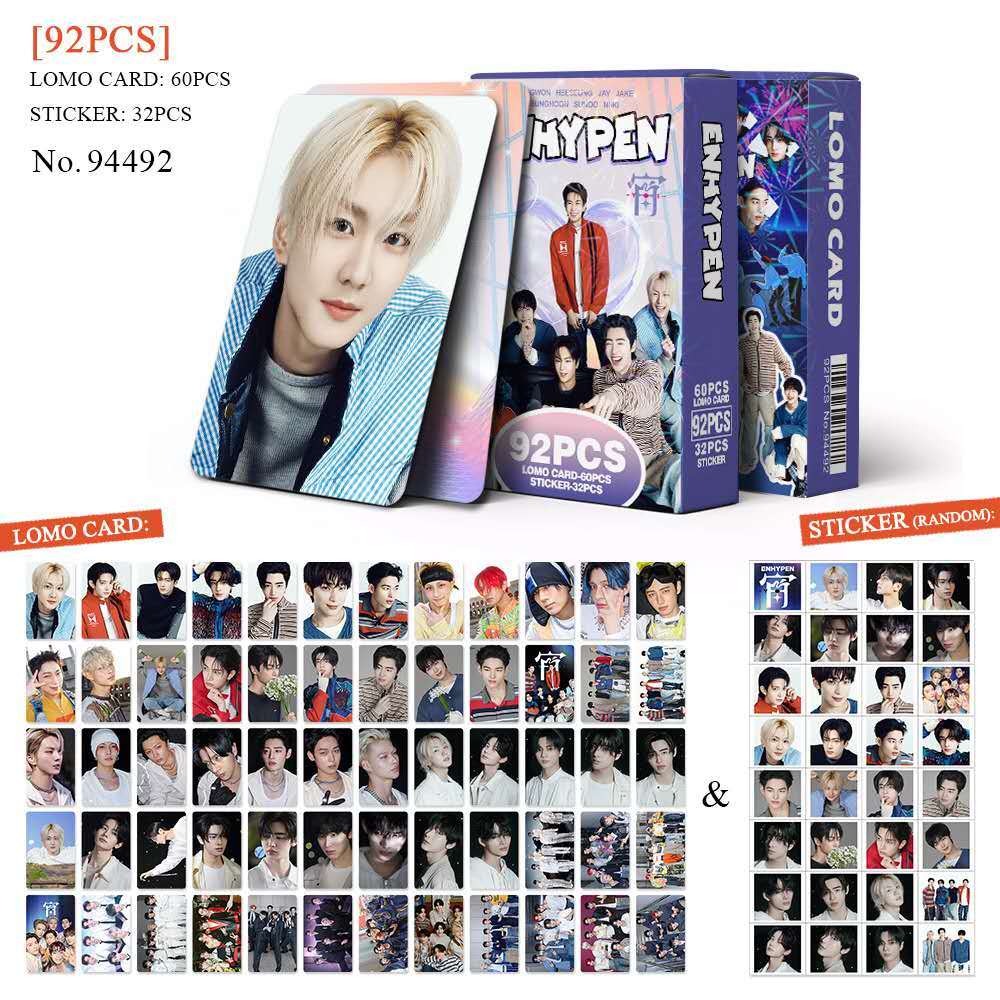 K-POP 60pcs/box com 32pcs adesivo ENHYPEN Photocard Pronto Para