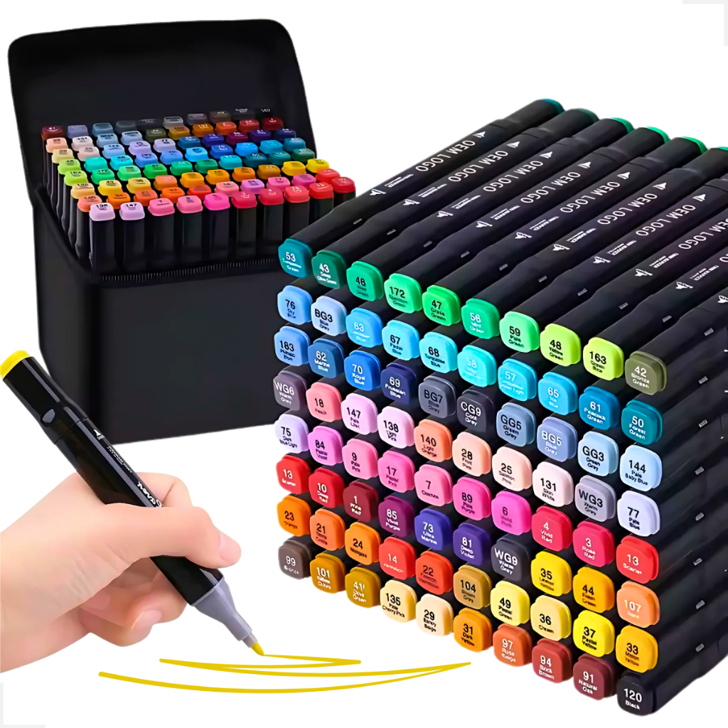 Kit Caneta Touch Estilo Chen Rui Ohuhu Marcadores 80 Cores Canetinhas ...