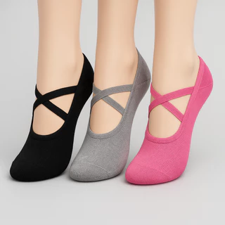 Conjunto 6, 3 ou 1 Par Meias Sapatilha Adulto Feminina Antiderrapante Pilates Yoga Fitness 34 - 39 em Oferta na Shopee