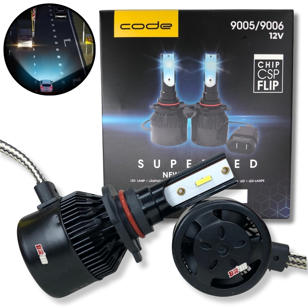 Super Led 8000k Code Tech One H1 H3 H4 H7 H8 H11 H16 H27 HB4 HB3