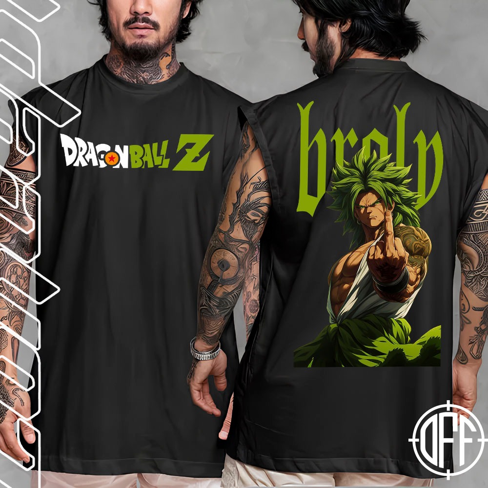 Camiseta regata machao oversized masculino brolly dragon ball dbz