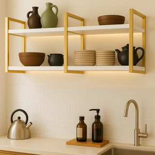 Prateleira Nicho Suspensa Estilo Industrial 100cm Base de Ferro Tampo de Madeira em Oferta na Shopee