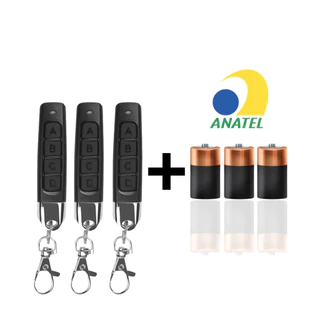 Controle ORIGINAL de Portão Electrónico Remoto Compatível 433Mhz automático Garagem 4 Botões Residencial universal