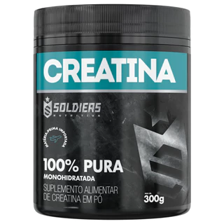 Creatina Monohidratada Pote 300g 100% Pura Importada Soldiers Nutrition Suplemento Performance Muscular Força em Oferta na Shopee