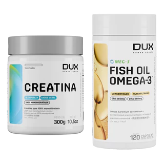 Combo de Creatina 300 gramas Omega 3 Dux 120 cápsula
