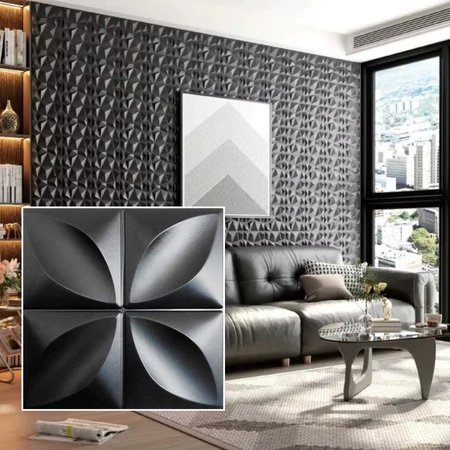 Kit 200 Placas 3D Para Revestimento de Parede Adesivo 25x25cm