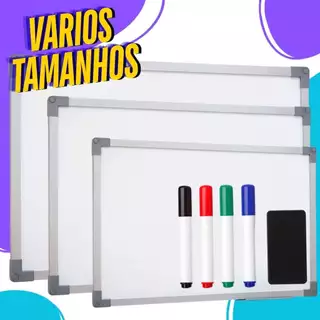 Lousa Branca Grande 120x90 Quadro Branco Anotações + 4 Canetas