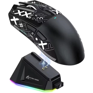 Mouse Gamer ATTACK SHARK X11 Sem Fio – 22000 DPI, RGB, Ultra Leve 63g com Base de Carregamento Novo