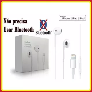 Fone de ouvido  com fio original Apple Lightning do iPhone 7 ao 14Pro Max em Oferta na Shopee