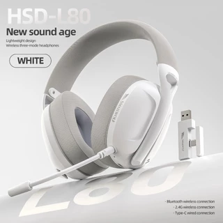 Headset Gamer Attack Shark/Smailwolf L80 Sem Fio, Tri-Mode para PC/PS4/PS5/Celular e Xbox via cabo.