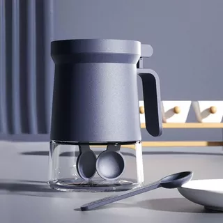 Açucareiro/ Porta Temperos Em Vidro Com Tampa E Colher 350ML