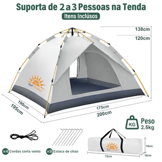 NEW HAWAII Barraca de Camping Automática 200*200*135cm Tenda de Acampamento Portátil Para 4 Pessoas em Oferta na Shopee