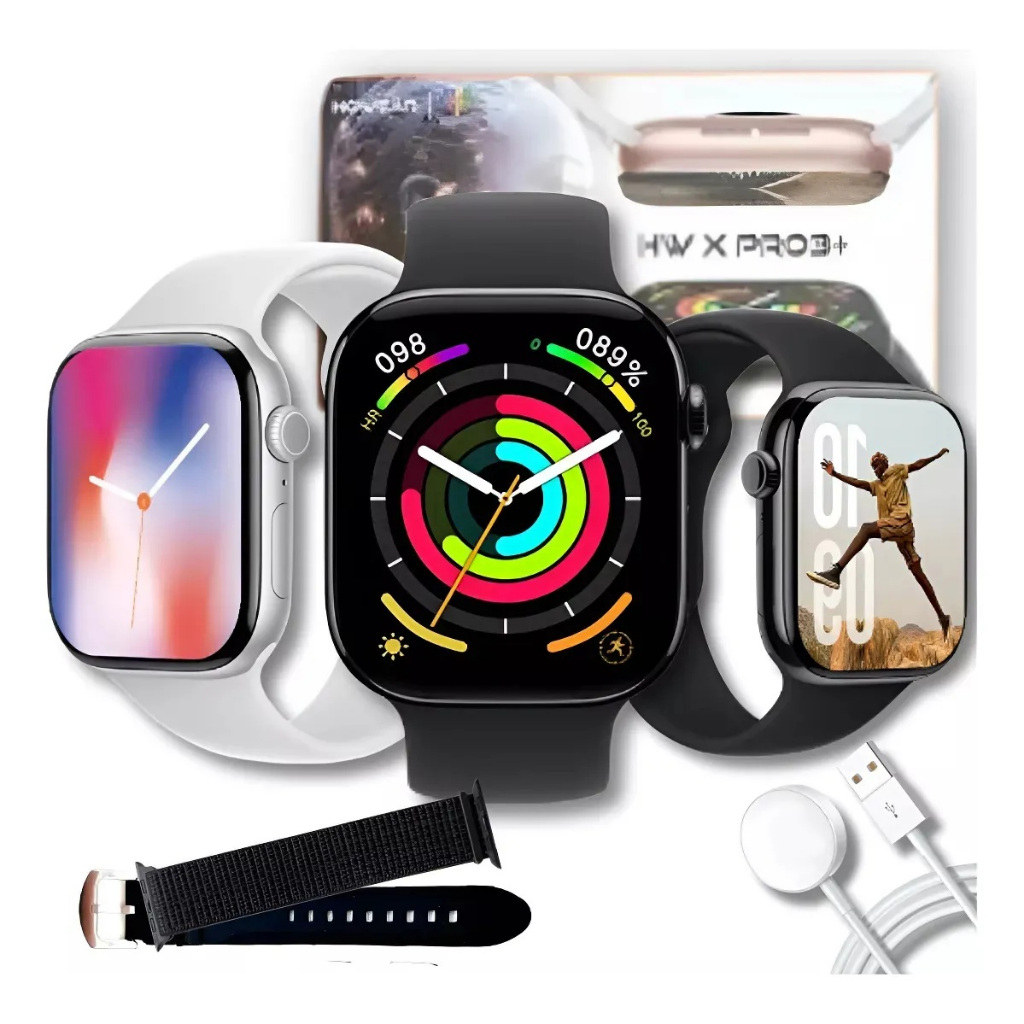 Smartwatch Hw X Pro 3+ Tela 47mm com 3 Pulseiras Relógio