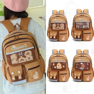 Nova mochila impermeável para estudantes da Capibara, mochila casual e fofa, reforçada e com grande capacidade 518