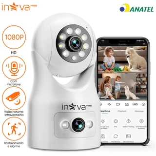 INOVA Kit câmera wifi visão noturna full HD 360º microfone áudio babá eletrônica robozinho sem fio