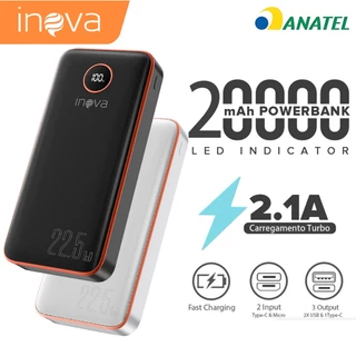 INOVA Power Bank 20000mah Turbo 22.5W Carregador Portátil para iPhone Samsung Android Entrada Tipo-C