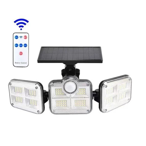 Luminária 135 Led Solar Com Controle 3 Modos Sensor De Presença 120 Graus