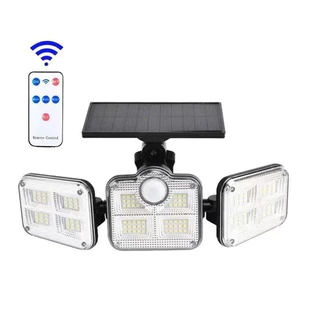 Luminária 135 Led Solar Com Controle 3 Modos Sensor De Presença 120 Graus