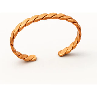 Bracelete Pulseira Em Cobre Puro Trançada