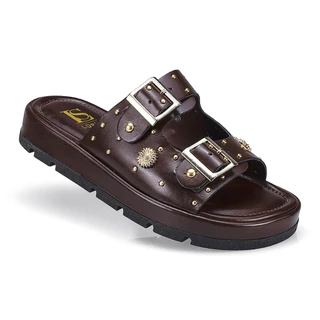 Sandália Rasteira Papete Flatform Spike Ilhós Fivela 052-040 em Oferta na Shopee