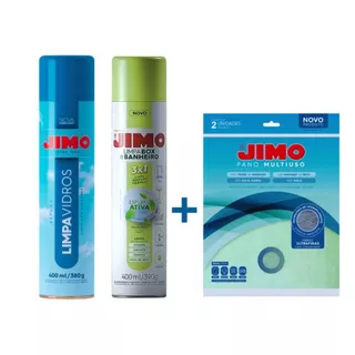 Monte seu KIT JIMO Limpa Vidros, Limpa Box e Banheiro, Pano Multiuso - Personalize seu kit preferido nas variações!