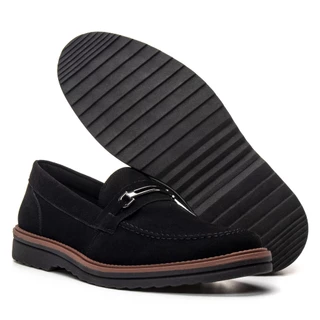 Mocassim Loafer Masculino Elegante Camurça Sapato Social Sport Fino Fivela Confortável Calce Fácil Oxford Derby