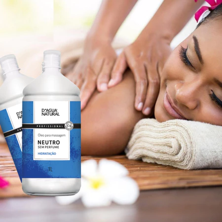 Kit 02 Oleos Neutro De Massagem Corporal Hidratante Ótimo Deslizamento D'agua Natural