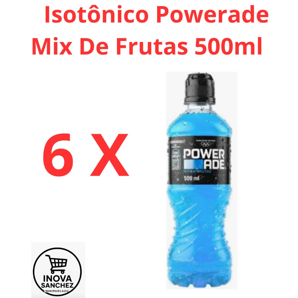 Isotônico Sabor Mix de Frutas Powerade 500ml ZERO CALORIAS 6 UNIDADES ...