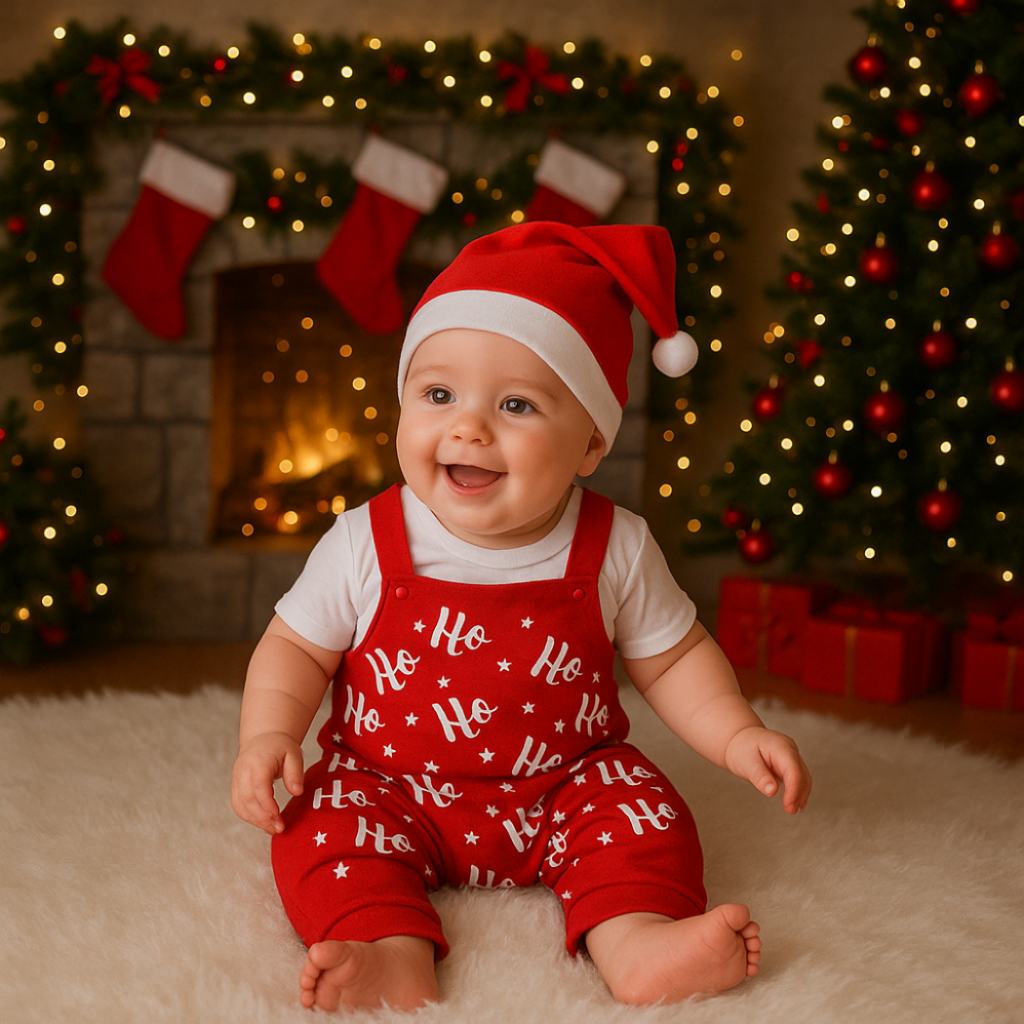 Jardineira Bebê Natal Ho Ho Ho Kit 3 Peças Kit 2 Peças Temático ...