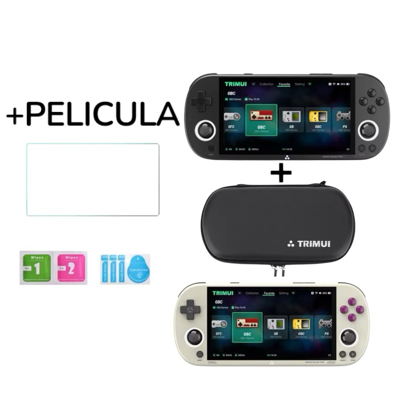 Trimui Smart Pro+Case+Pelicula 256Gb e 128Gb Cartões de qualidade