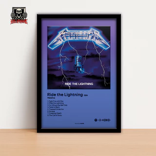 Quadro Placa Decorativa Rock Metallica Ride the Lightning em MDF 20x28cm