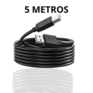 Cabo USB Tipo B com 5 metros para Impressora Scanner Multifuncional Bateria Eletrônica Teclado em Oferta na Shopee