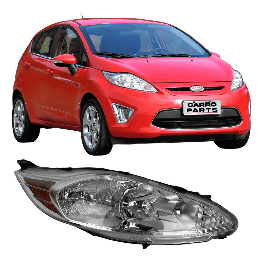 FAROL NEW FIESTA MEXICANO 2011 A 2013 FOCO DUPLO DIREITO (MASCARA CROMADA)