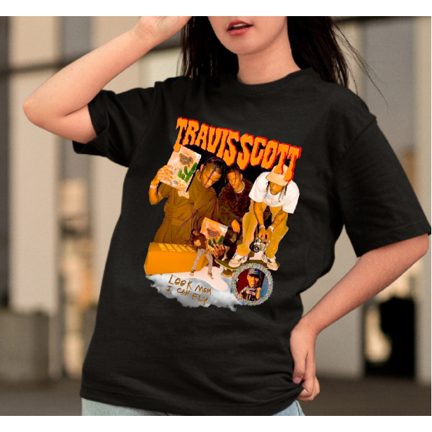 Camiseta Algodão Travis Scott Laranja | Shopee Brasil