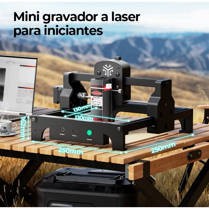 Mini Gravadora a Laser 5500mw ou 3000mw Área CNC Laser com carretel ...