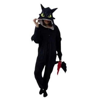 Pijama Kigurumi Personagem Dragão Banguela Fúria da Noite Adulto Masculino e Feminino em Oferta na Shopee
