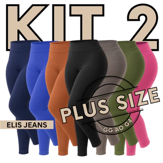 Kit 2 Calças Legging Plus Size Fitness Feminina Cintura Alta Leg Suplex Academia Zero Transparência em Oferta na Shopee