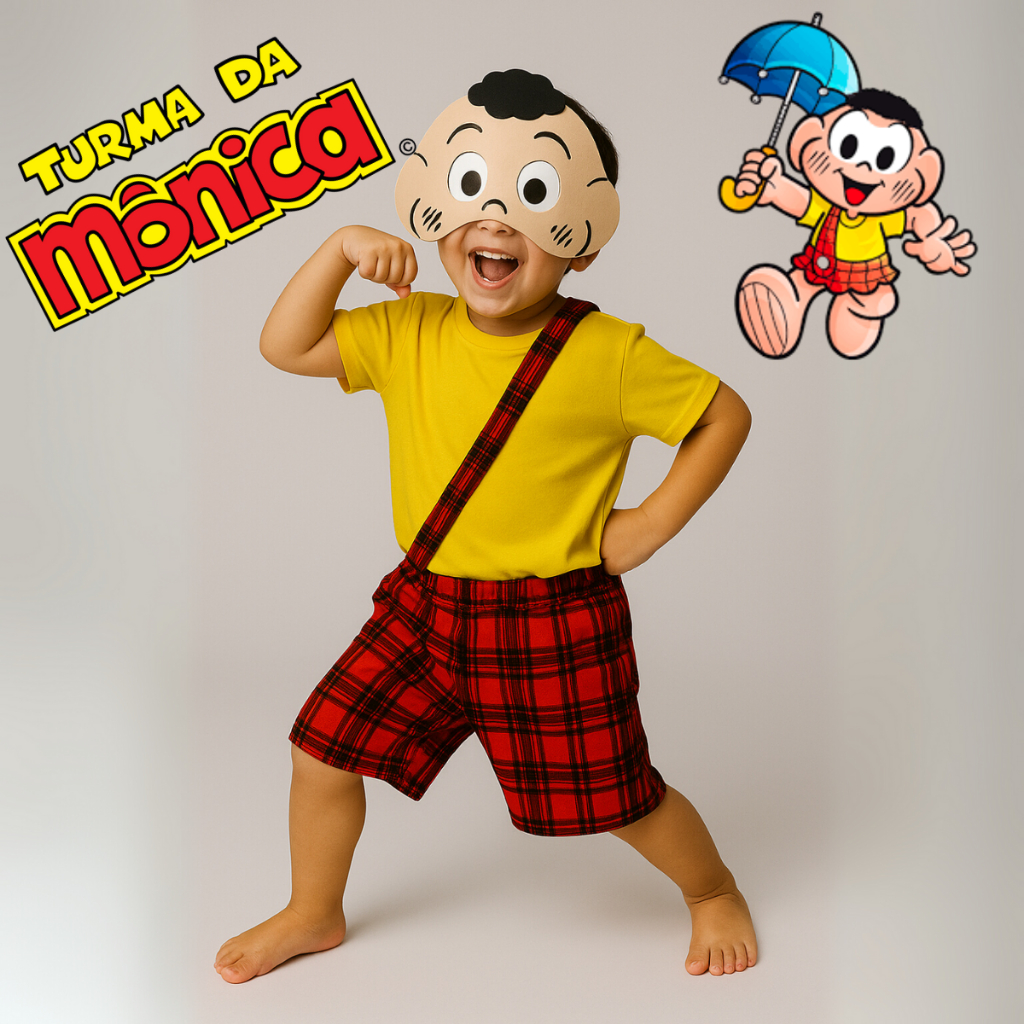 Roupa Fantasia Infantil Cascão Turma da Mônica Com EVA | Shopee Brasil